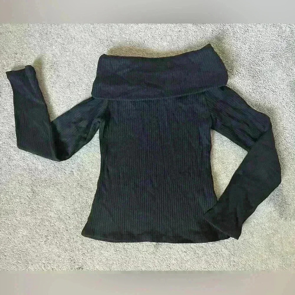 Madewell Off-Shoulder Long-Sleeve Top True Black Size Small - Picture 3 of 7